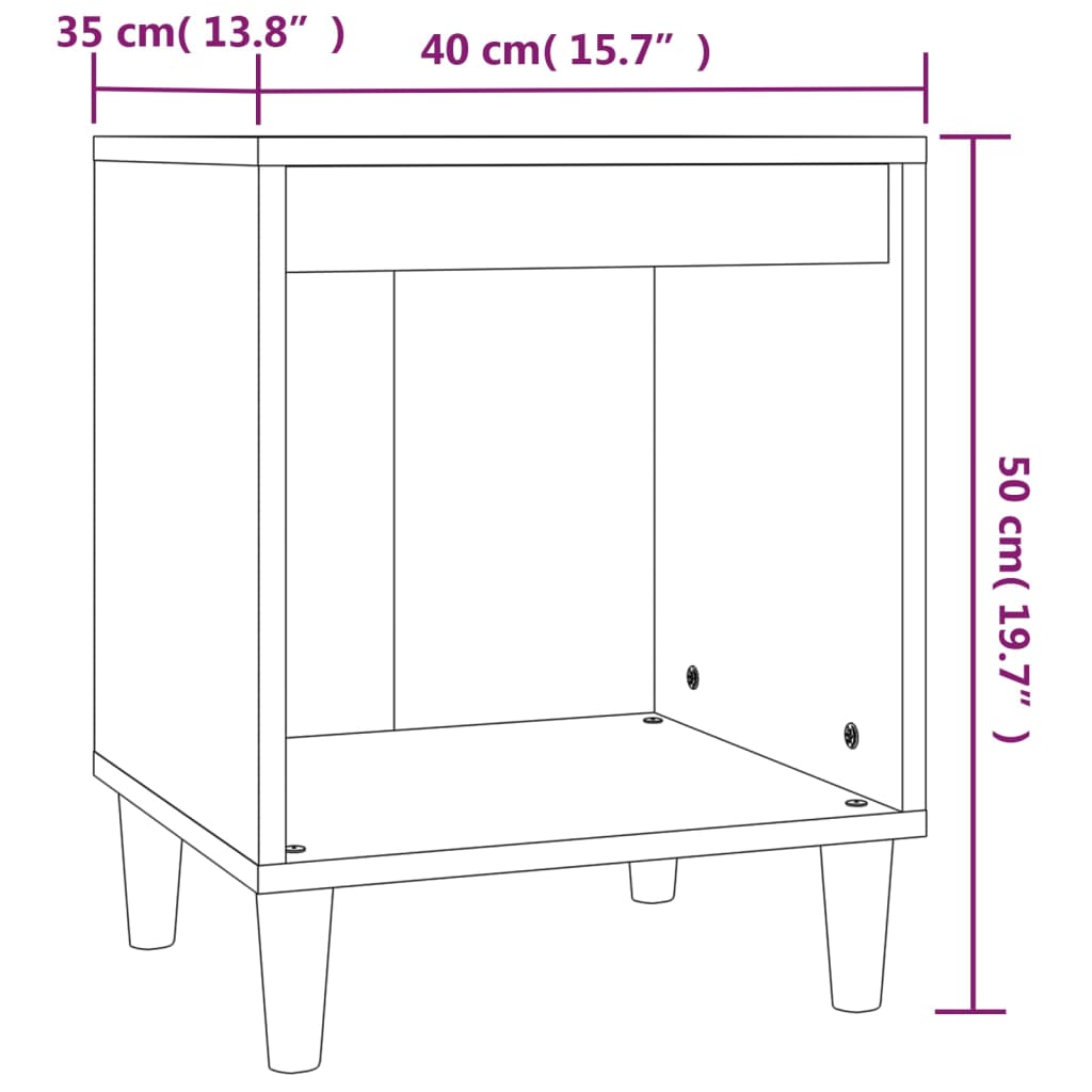 vidaXL Table de chevet Gris béton 40x35x50 cm