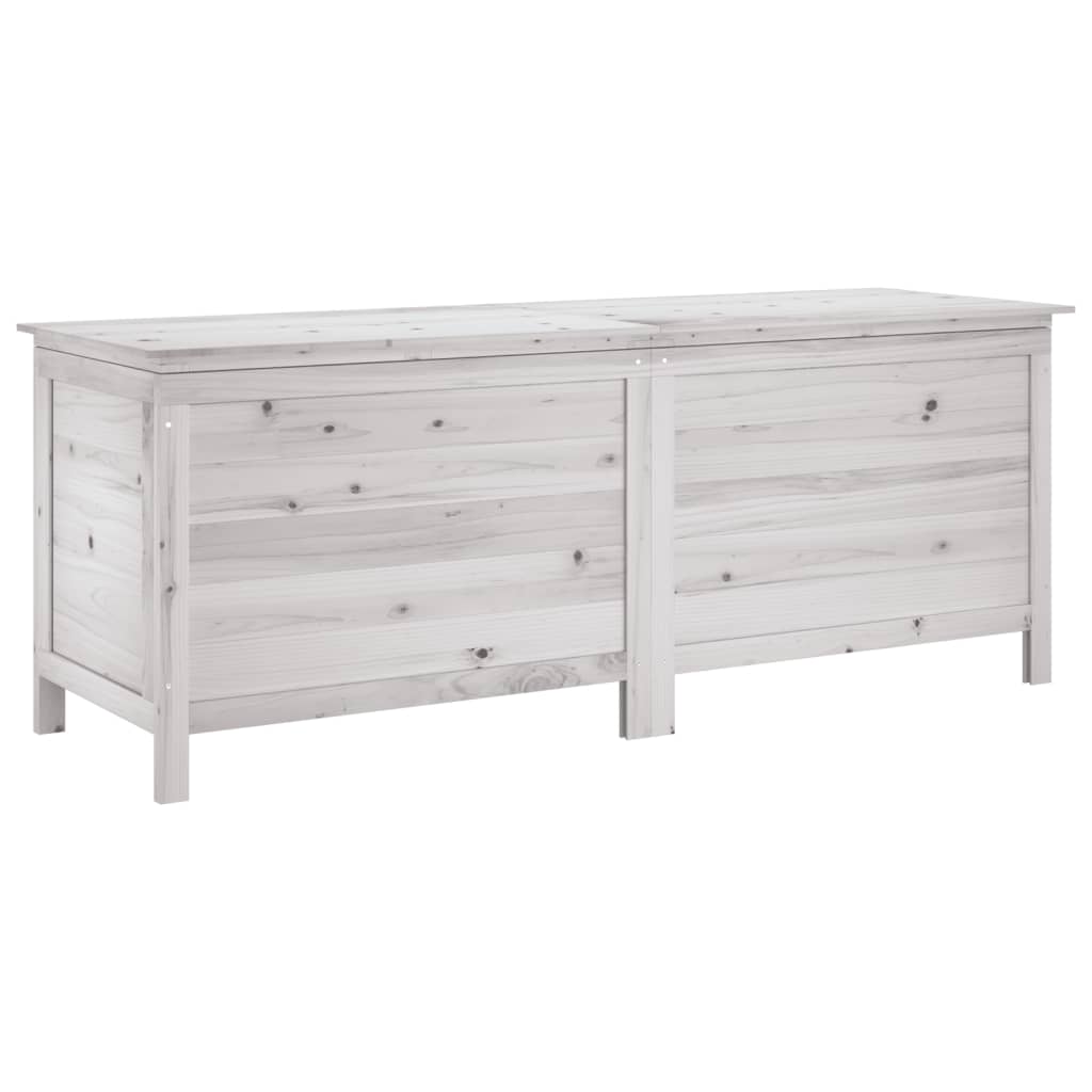 vidaXL Boîte de rangement jardin blanc 150x50x56,5cm bois massif sapin