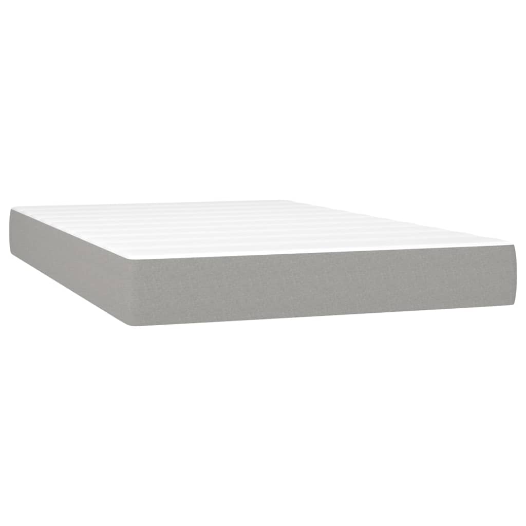 vidaXL Sommier à lattes de lit et matelas et LED Gris clair 120x200 cm