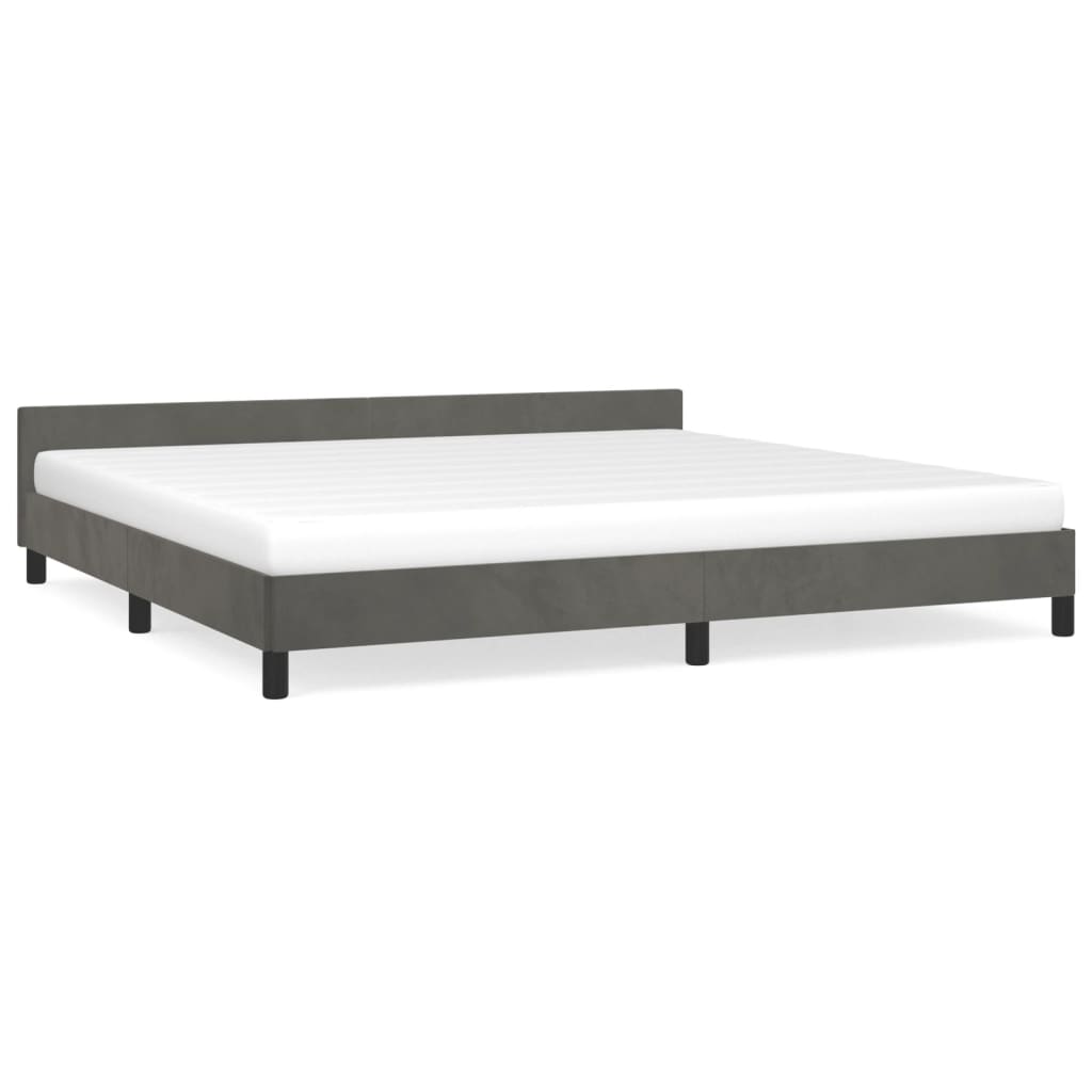 vidaXL Cadre de lit sans matelas gris foncé 200x200 cm velours