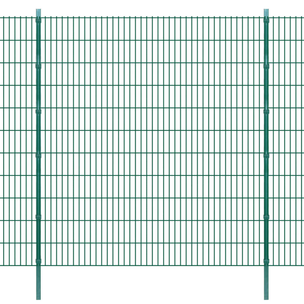 vidaXL Poteaux de clôture 20 pcs vert 280 cm acier galvanisé