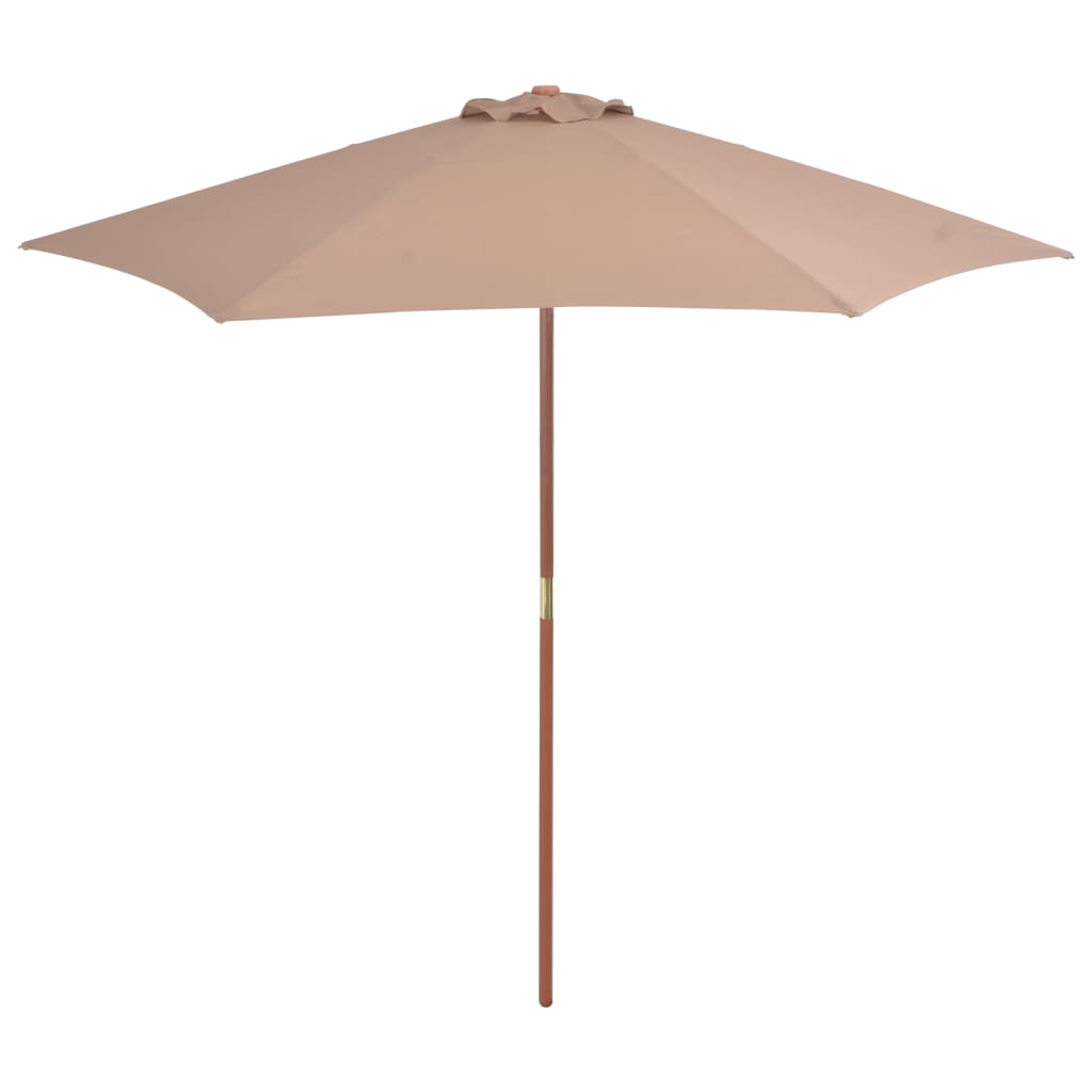 vidaXL Parasol d'extérieur avec mât en bois 270 cm taupe