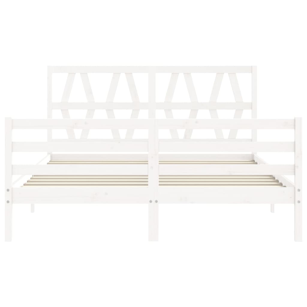 vidaXL Cadre de lit sans matelas blanc bois de pin massif