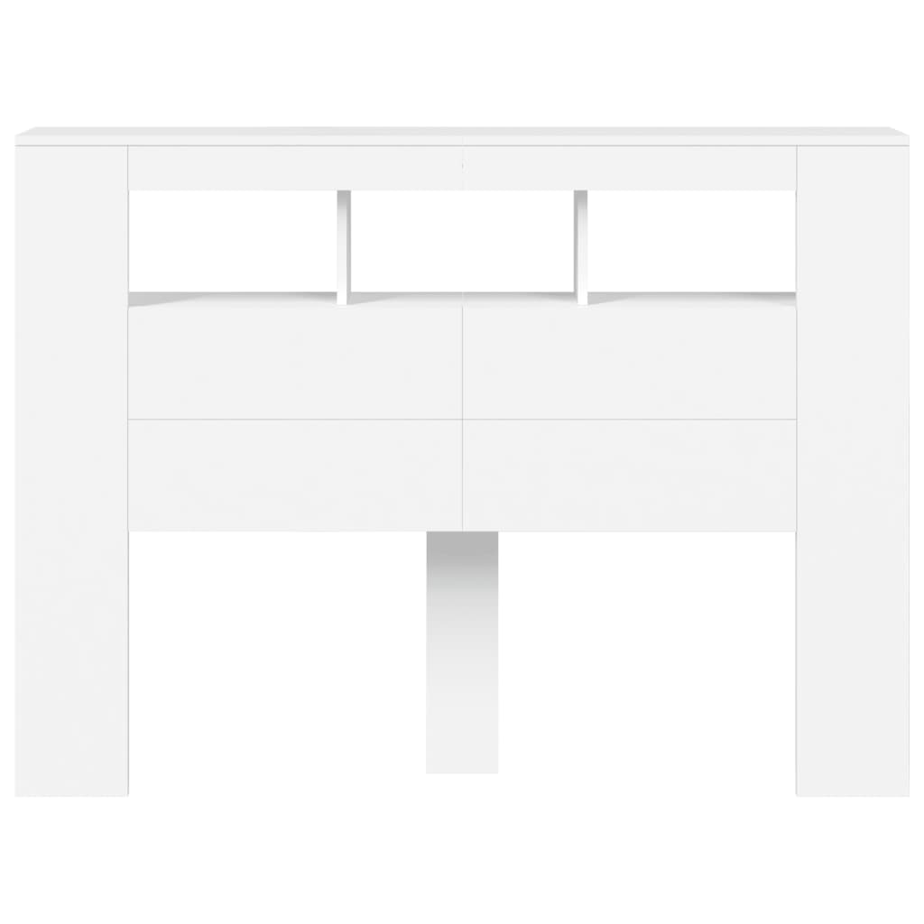 vidaXL Tête de lit à LED blanc 140x18,5x103,5 cm bois d'ingénierie