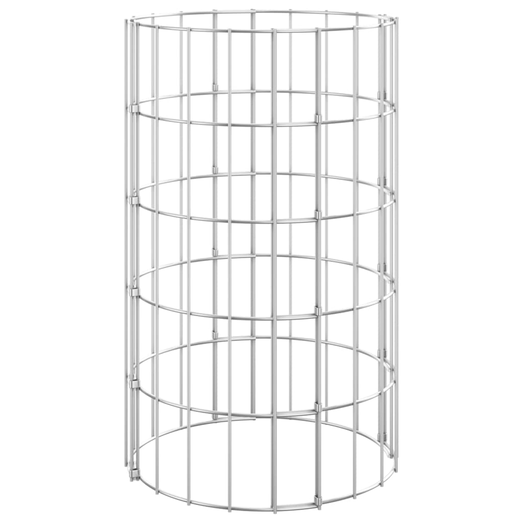 vidaXL Poteau à gabion circulaire Acier galvanisé Ø30x50 cm