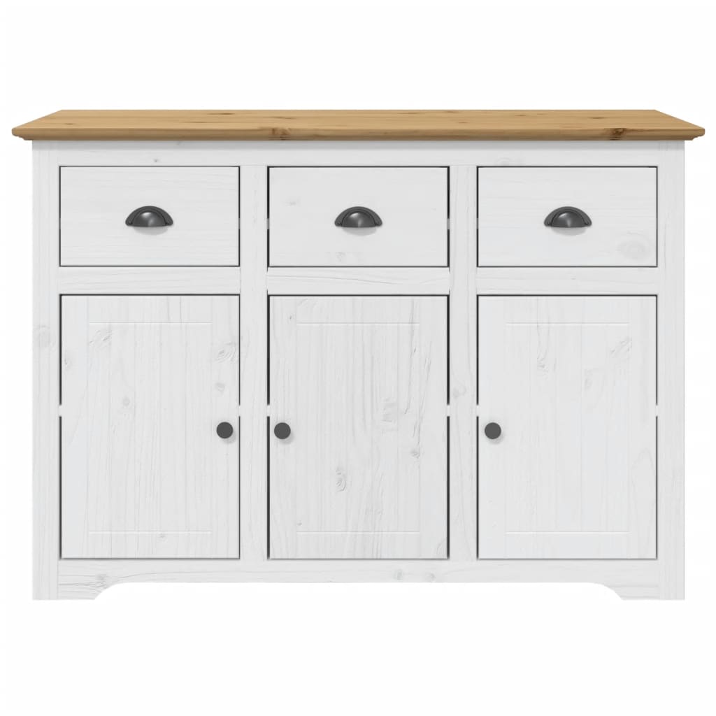 vidaXL Buffet BODO blanc et marron 115,5x44x80 cm bois massif de pin