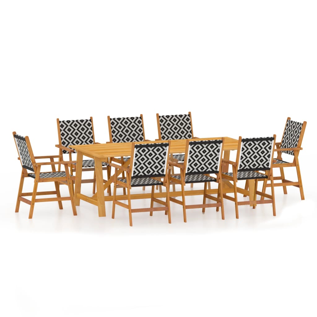 vidaXL Ensemble à manger de jardin 9 pcs Bois d'acacia solide