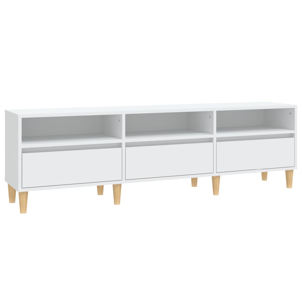 vidaXL Meuble TV blanc 150x30x44,5 cm bois d'ingénierie