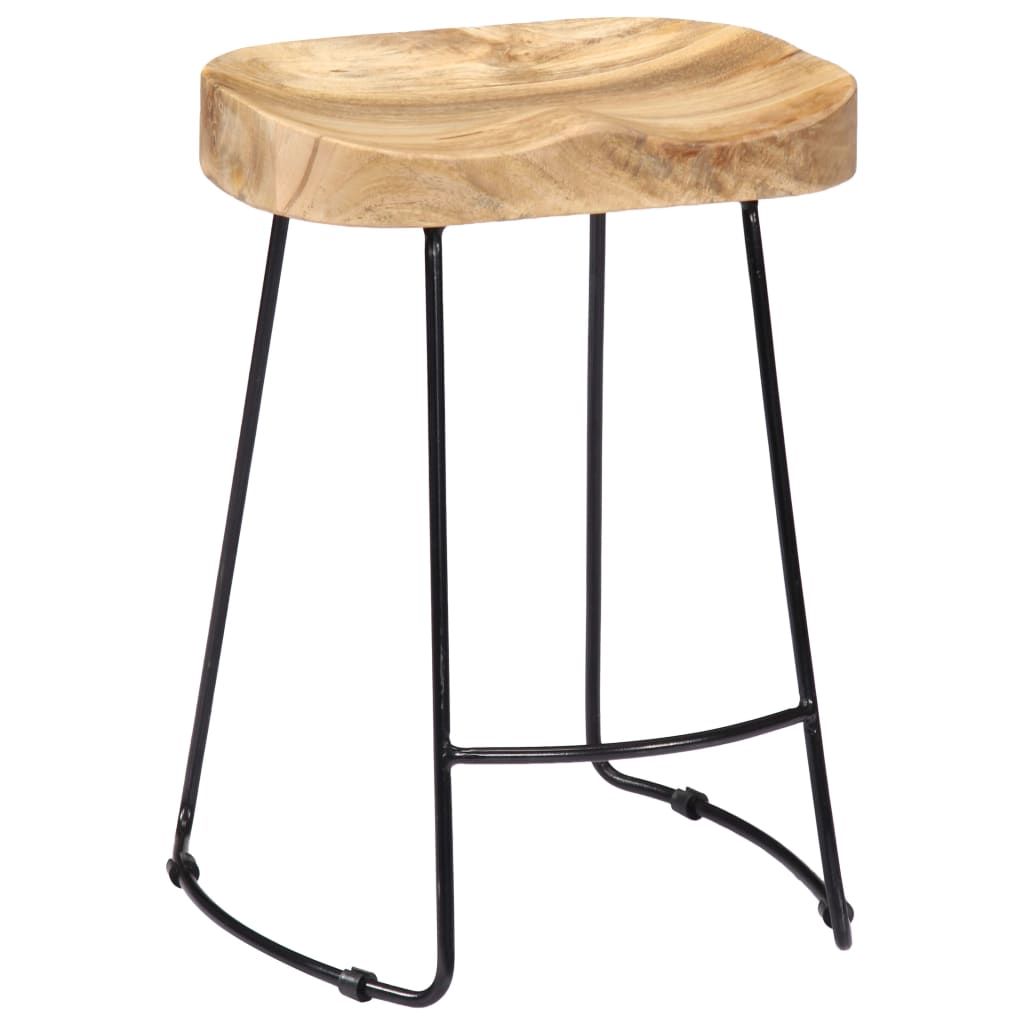 vidaXL Tabourets de bar Gavin lot de 2 bois de manguier solide