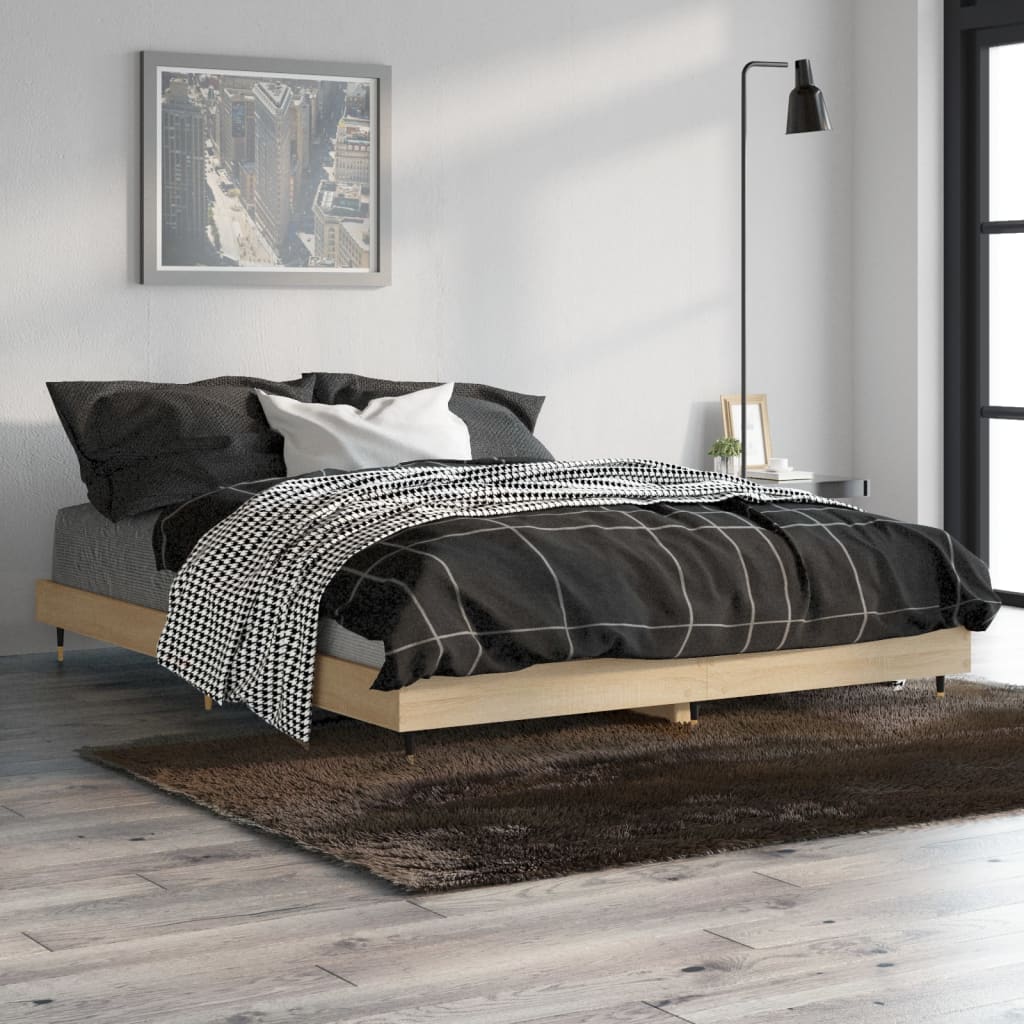 vidaXL Cadre de lit sans matelas chêne sonoma 140x190 cm