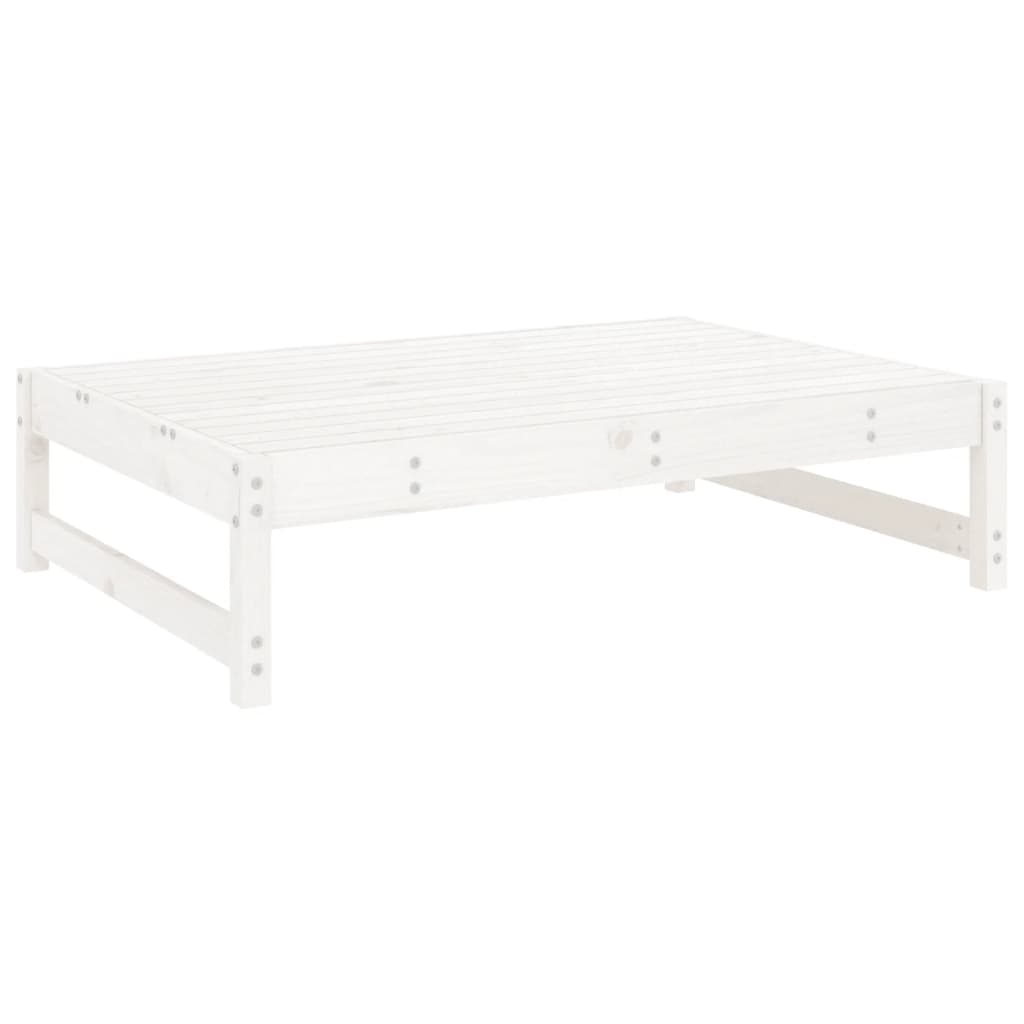 vidaXL Repose-pied de jardin 120x80 cm blanc bois de pin massif