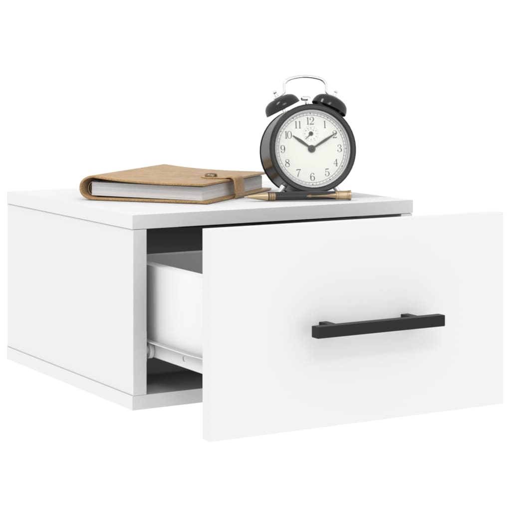 vidaXL Table de chevet murale blanc 35x35x20 cm