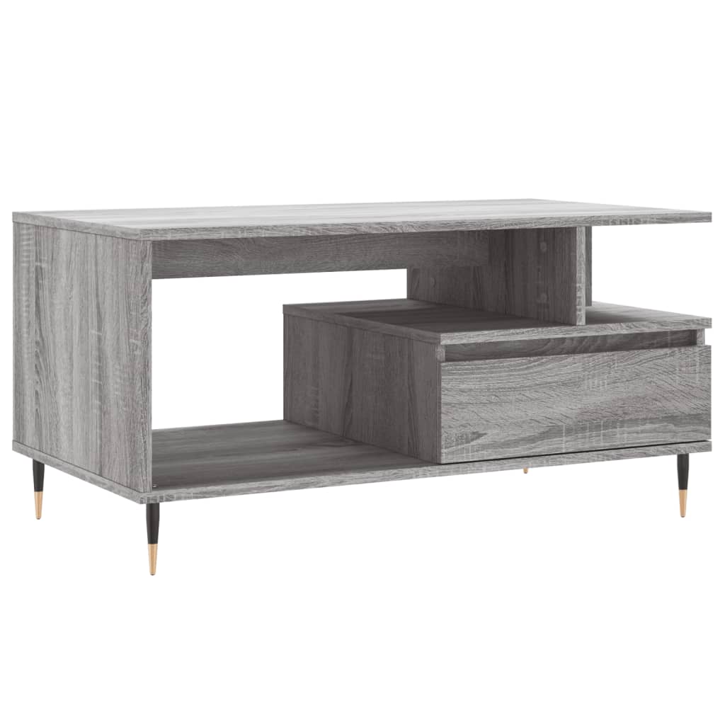 vidaXL Table basse Sonoma gris 90x49x45 cm Bois d'ingénierie