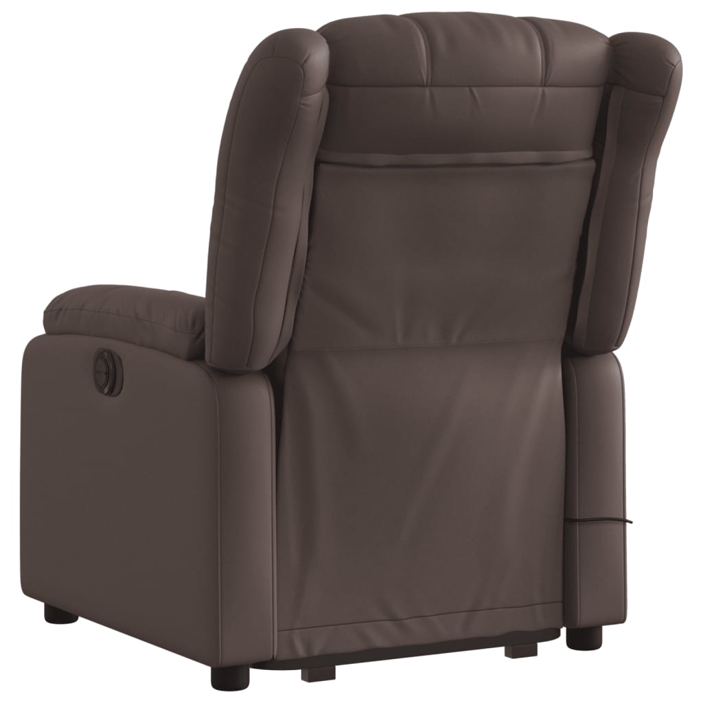 vidaXL Fauteuil inclinable de massage Marron Similicuir