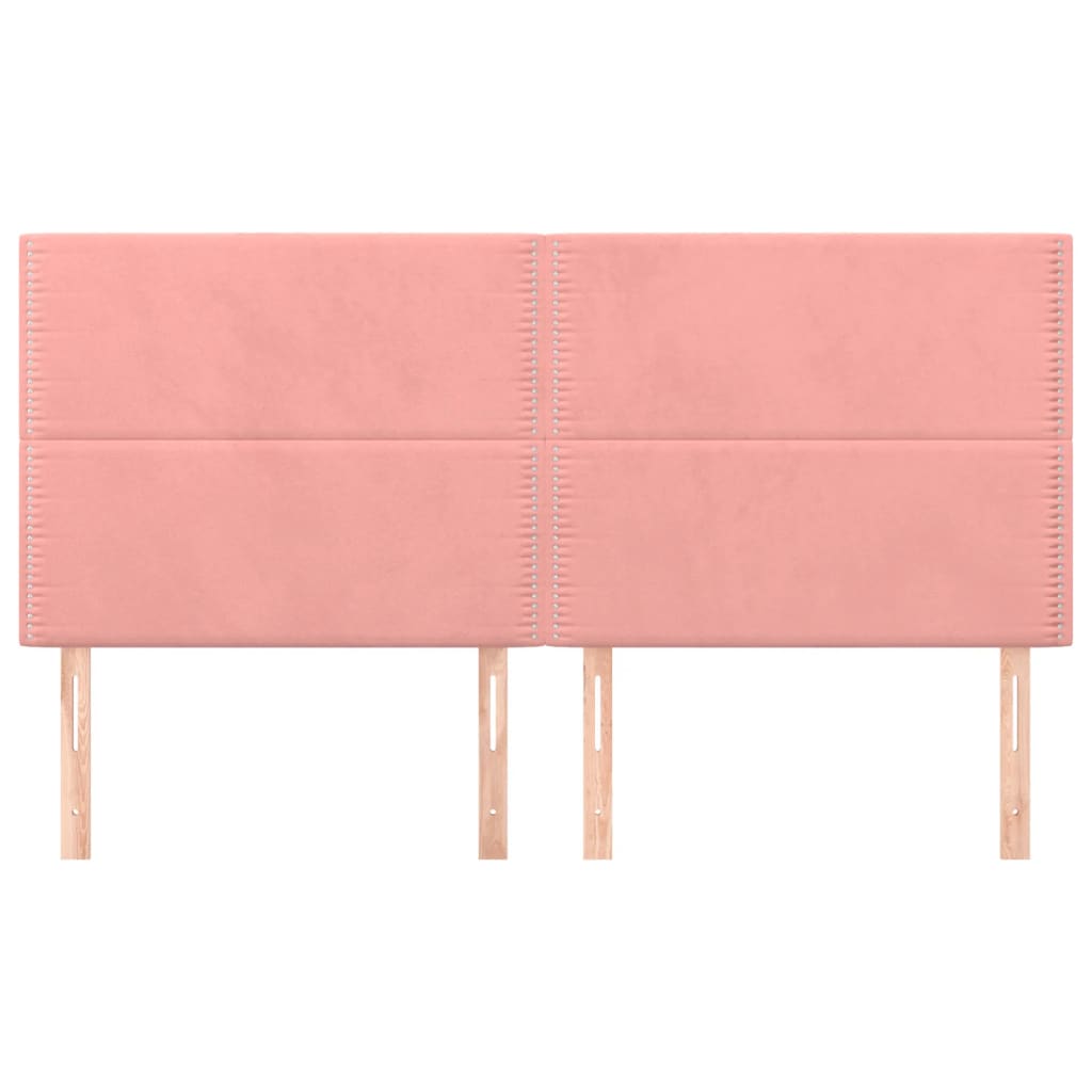 vidaXL Têtes de lit 4 pcs Rose 90x5x78/88 cm Velours