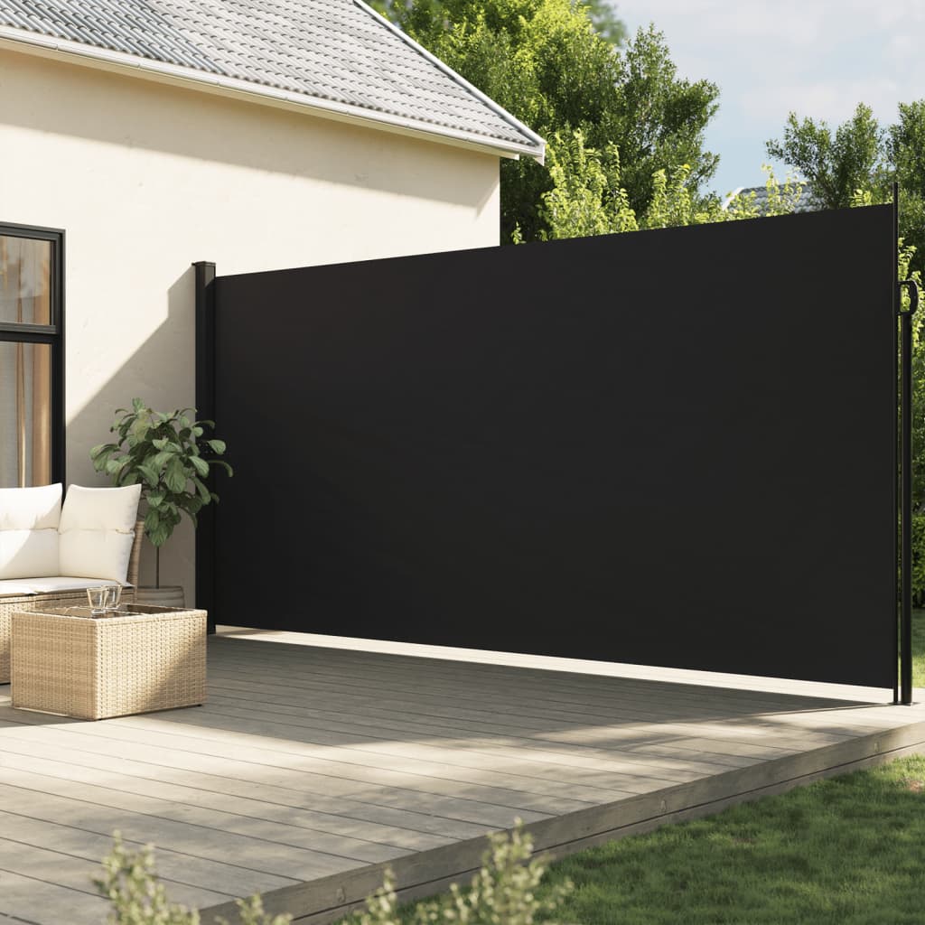 vidaXL Auvent latéral rétractable noir 200x500 cm