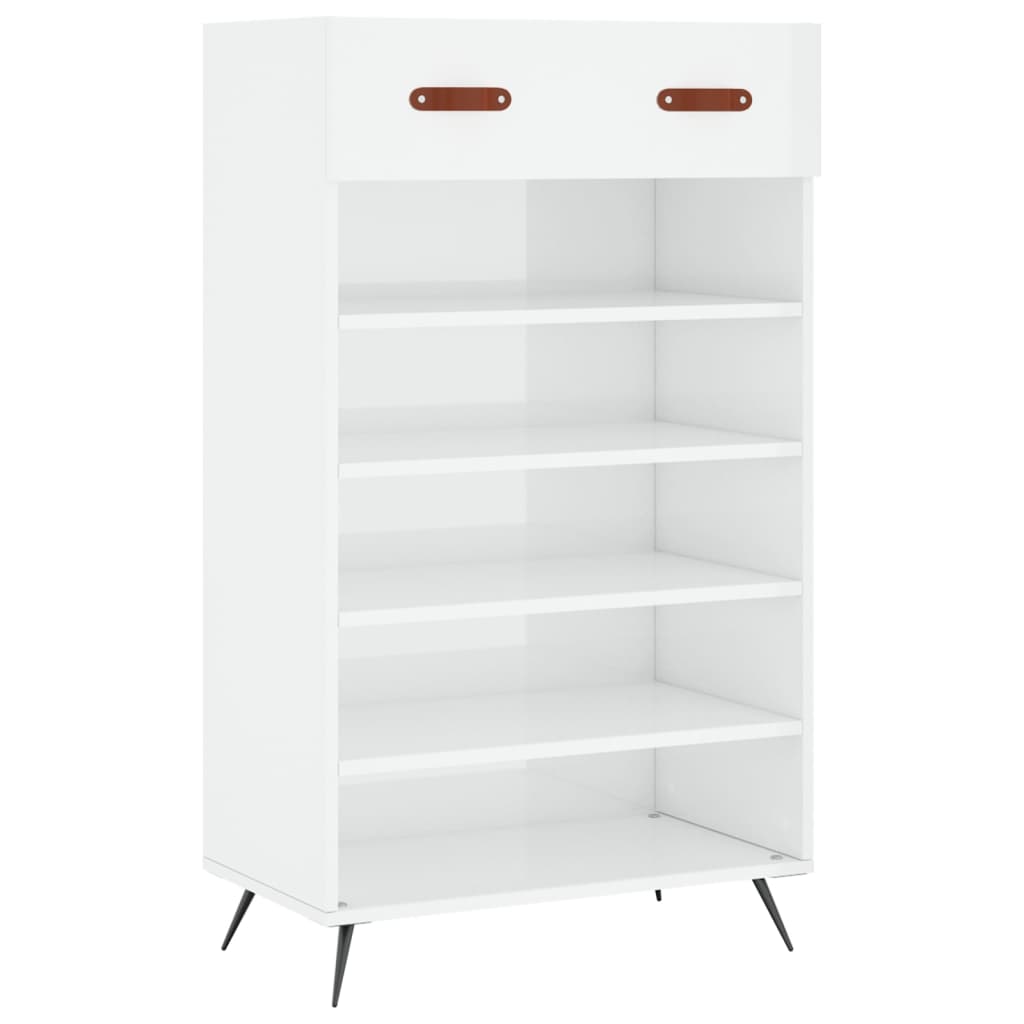 vidaXL Armoire à chaussure Blanc brillant 60x35x105 cm Bois ingénierie