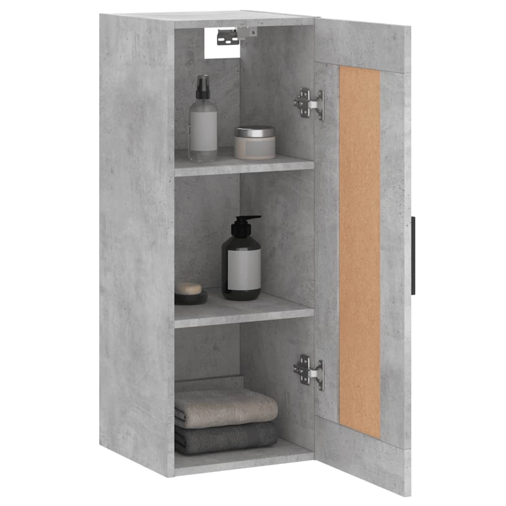 vidaXL Armoire murale gris béton 34,5x34x90 cm bois d'ingénierie