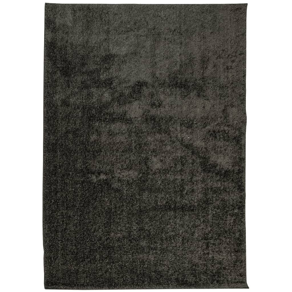 vidaXL Tapis ISTAN à poils longs aspect brillant anthracite 240x340 cm