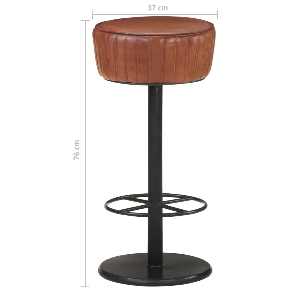 vidaXL Tabouret de bar Marron Cuir véritable