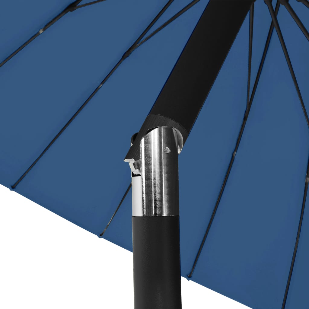 vidaXL Parasol d'extérieur avec mât en aluminium 500 cm bleu azuré