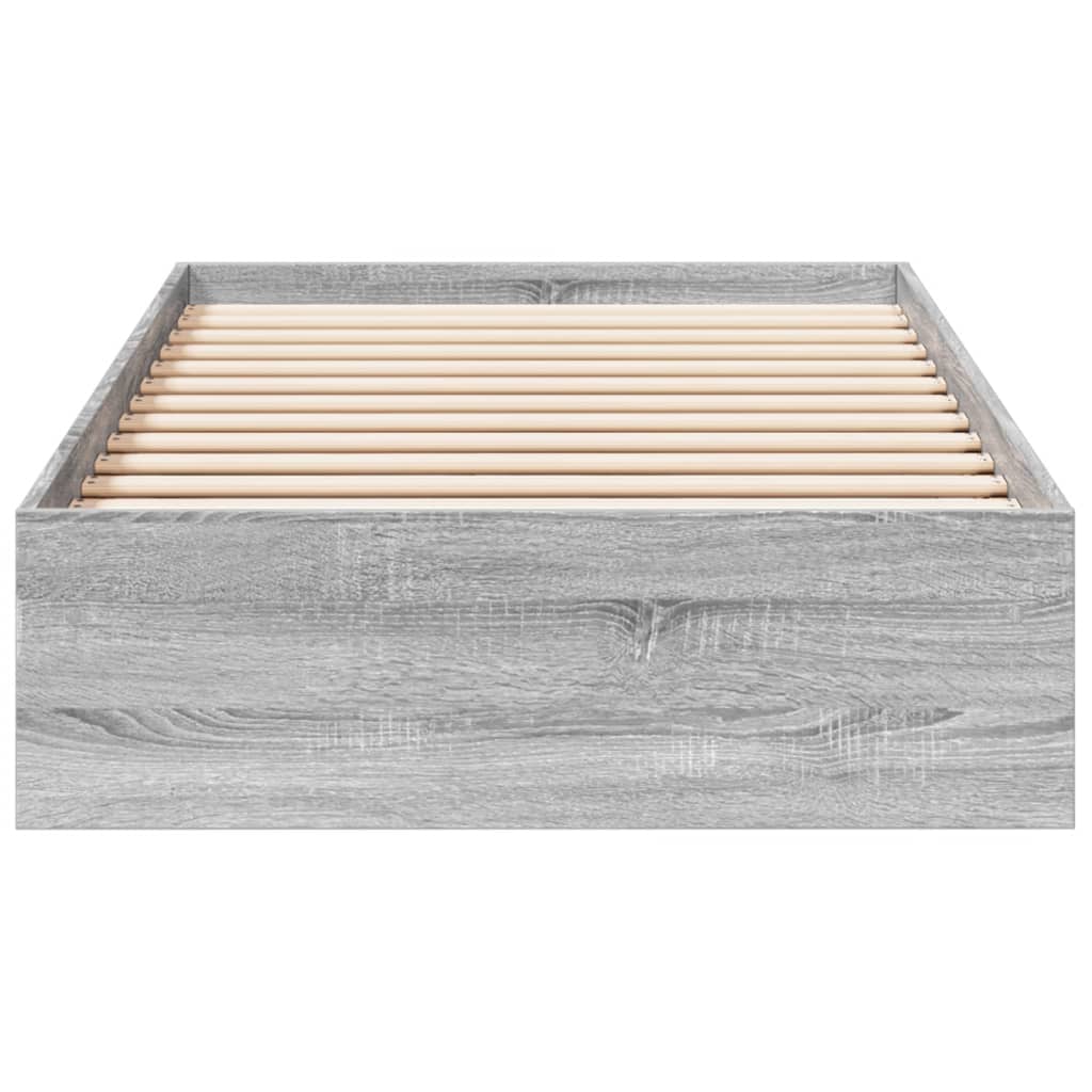 vidaXL Cadre de lit et tiroirs sonoma gris 75x190cm bois d'ingénierie