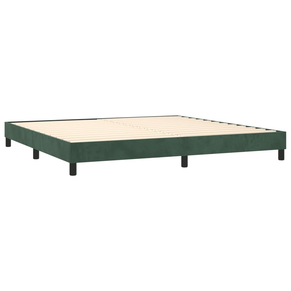 vidaXL Sommier à lattes de lit avec matelas LED Vert foncé 200x200 cm