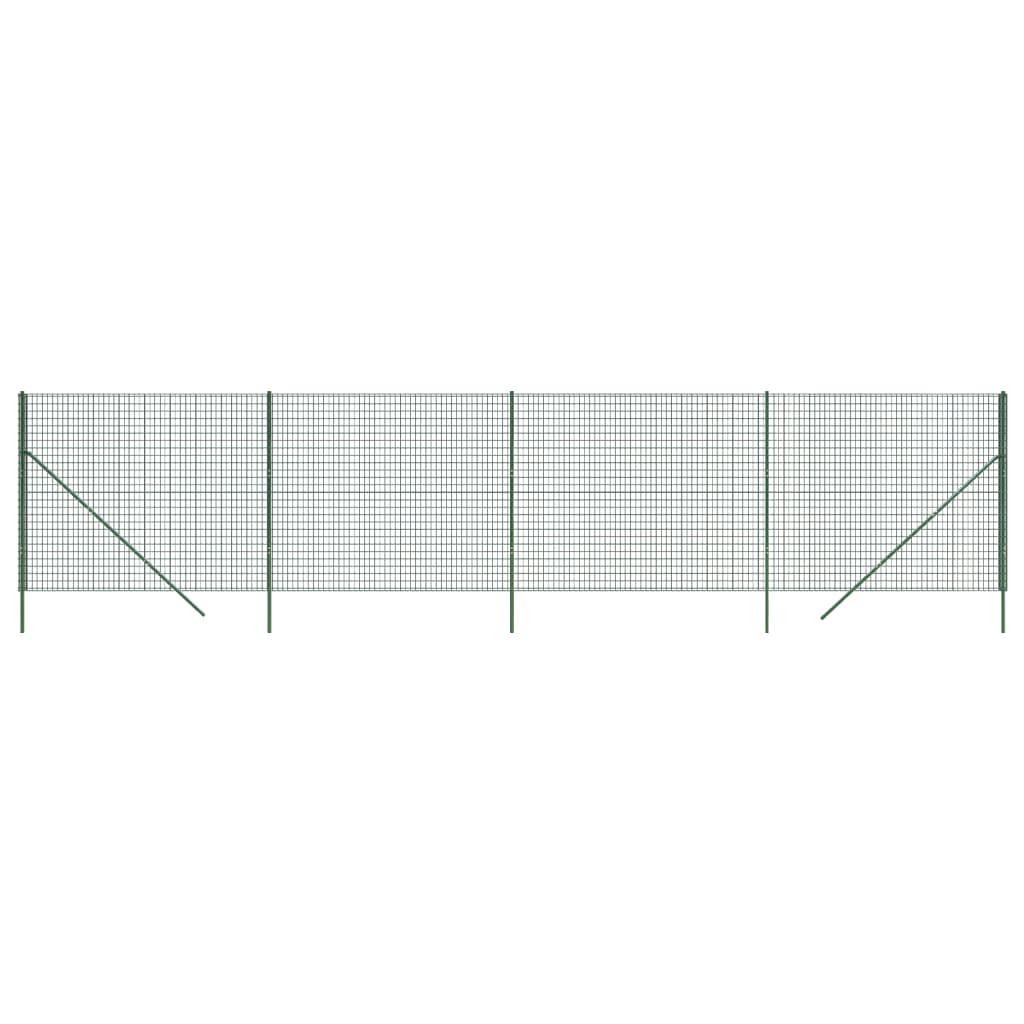 vidaXL Clôture en treillis métallique vert 2x10 m acier galvanisé