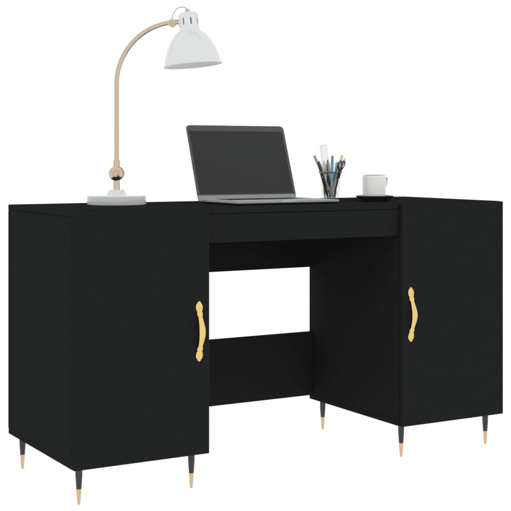 vidaXL Bureau noir 140x50x75 cm bois d'ingénierie