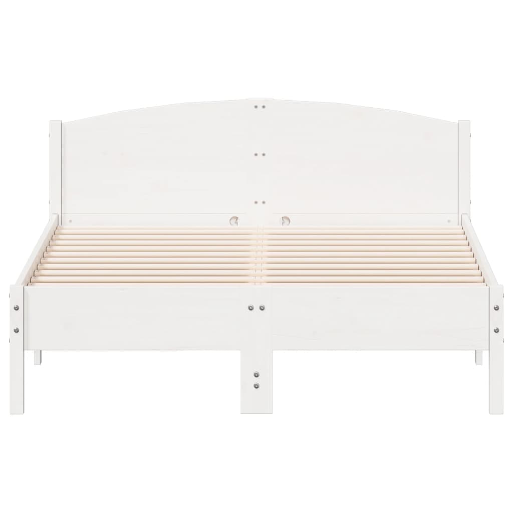 vidaXL Cadre de lit sans matelas blanc 135x190 cm bois de pin massif