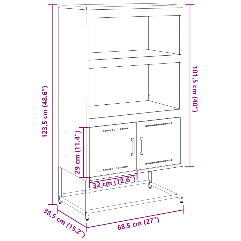 vidaXL Meuble TV jaune moutarde 100,5x39x60,5 cm acier