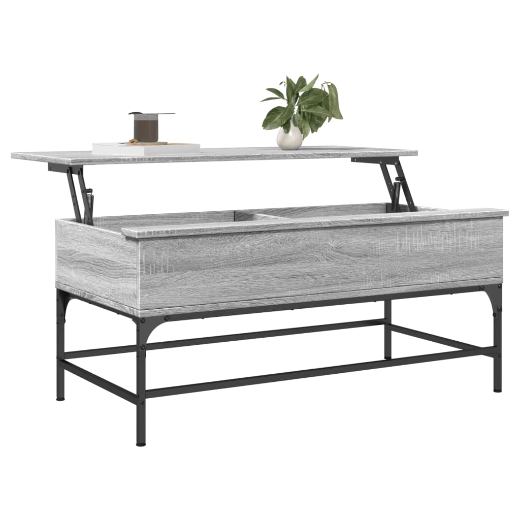 vidaXL Table basse sonoma gris 100x50x45 cm bois d'ingénierie et métal