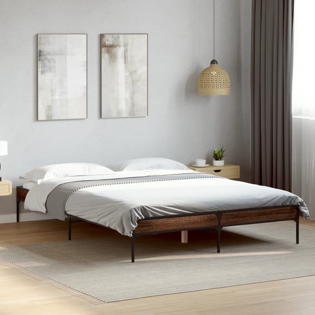 vidaXL Cadre de lit sans matelas chêne marron 140x200 cm