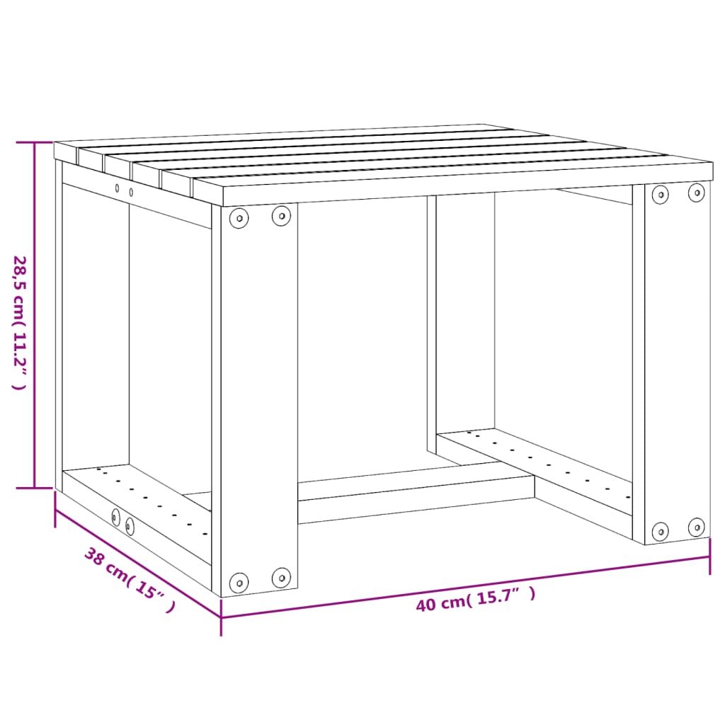 vidaXL Table d'appoint de jardin 40x38x28,5 cm bois massif de douglas