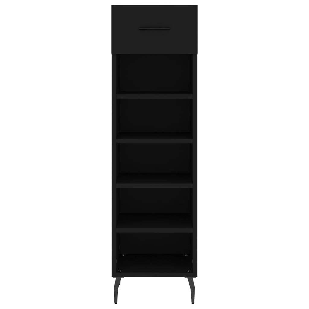 vidaXL Armoire à chaussures noir 30x35x105 cm bois d'ingénierie