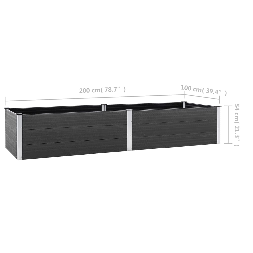 vidaXL Lit surélevé de jardin 200x100x54 cm WPC Gris