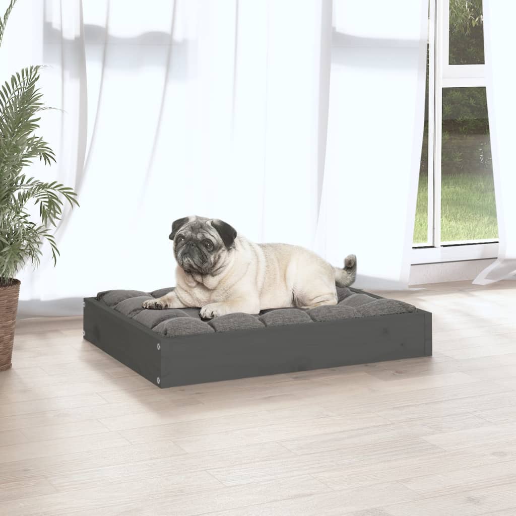 vidaXL Lit pour chien Gris 61,5x49x9 cm Bois de pin solide