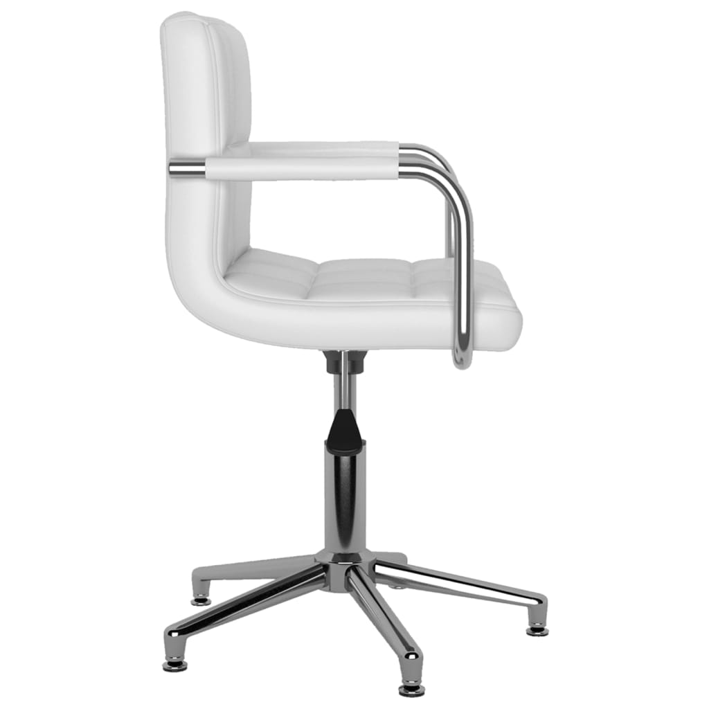 vidaXL Chaises pivotantes à manger lot de 4 blanc similicuir