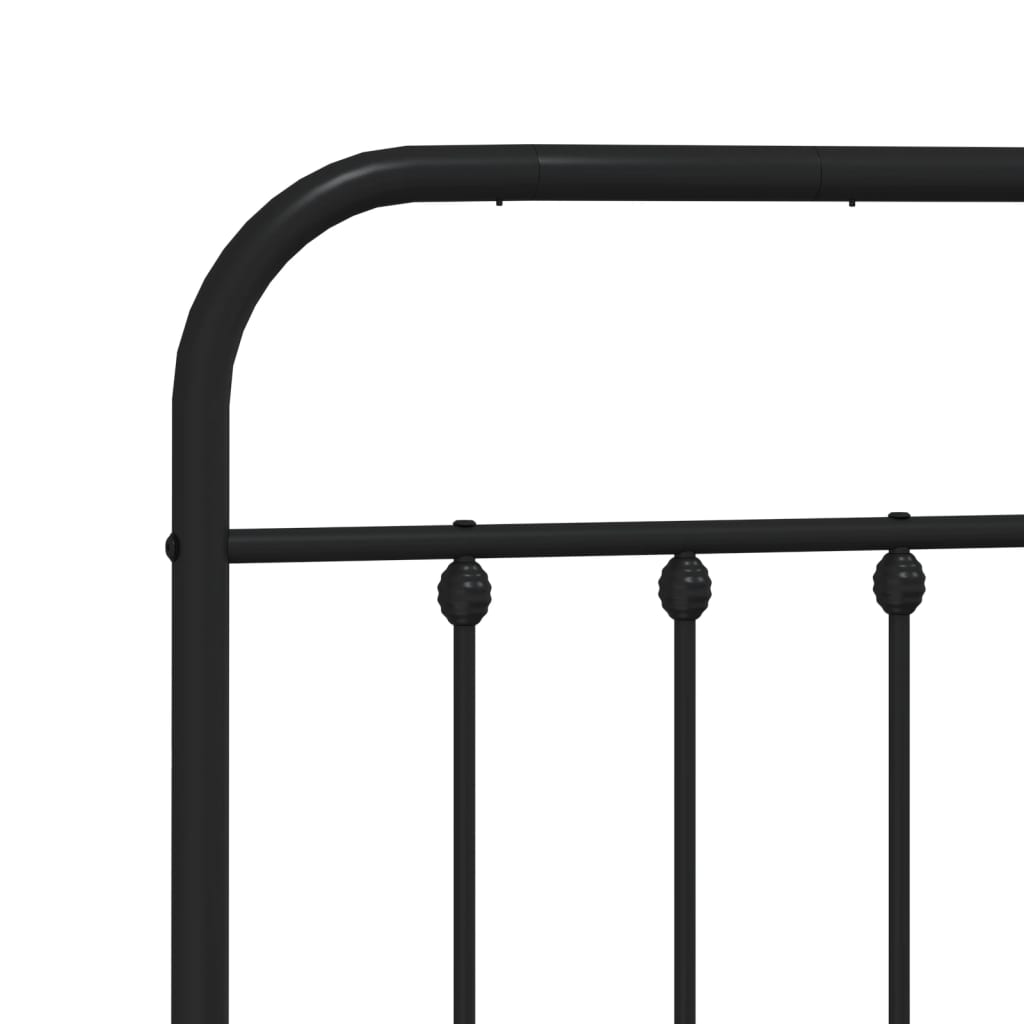 vidaXL Cadre de lit métal sans matelas avec tête de lit noir 140x190cm