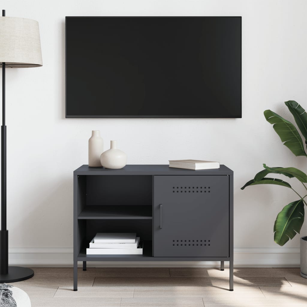 vidaXL Meuble TV anthracite 68x39x50,5 cm acier