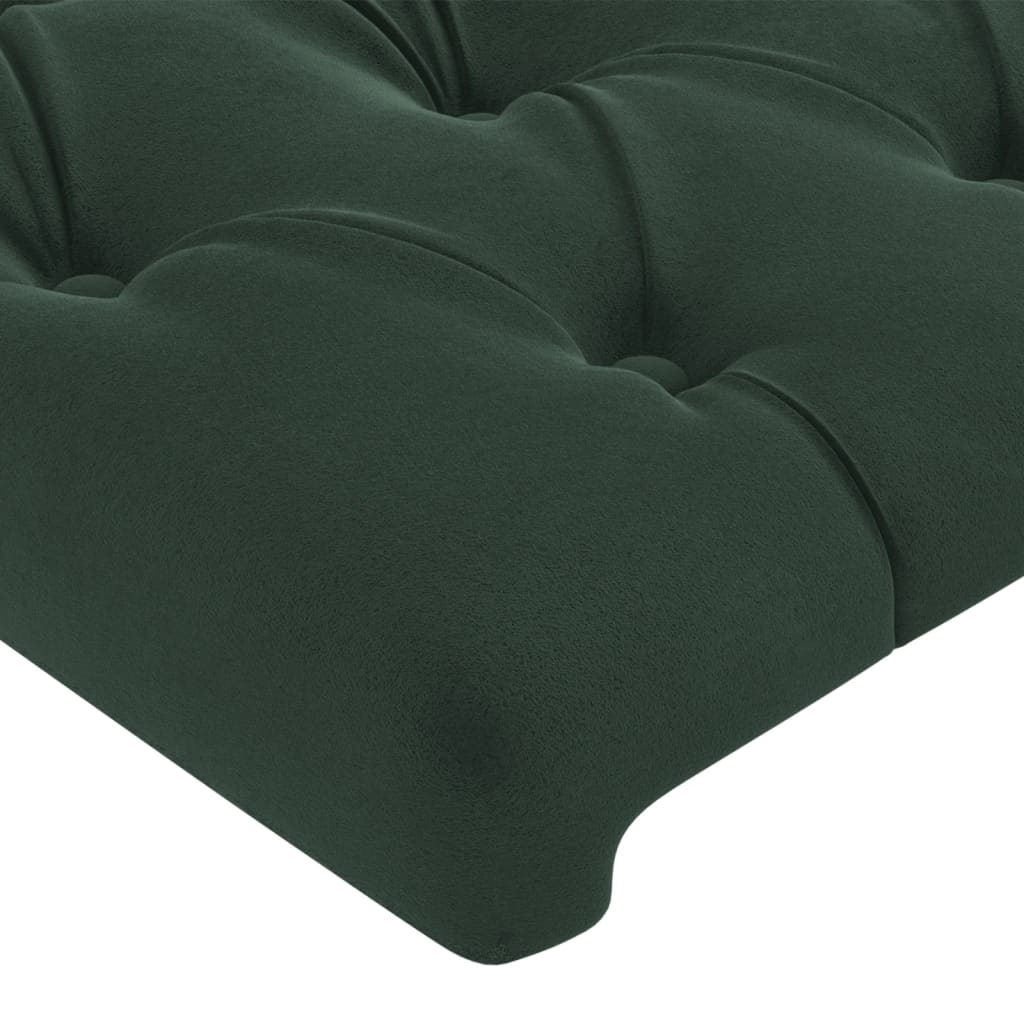 vidaXL Tête de lit avec oreilles Vert foncé 203x16x78/88 cm Velours