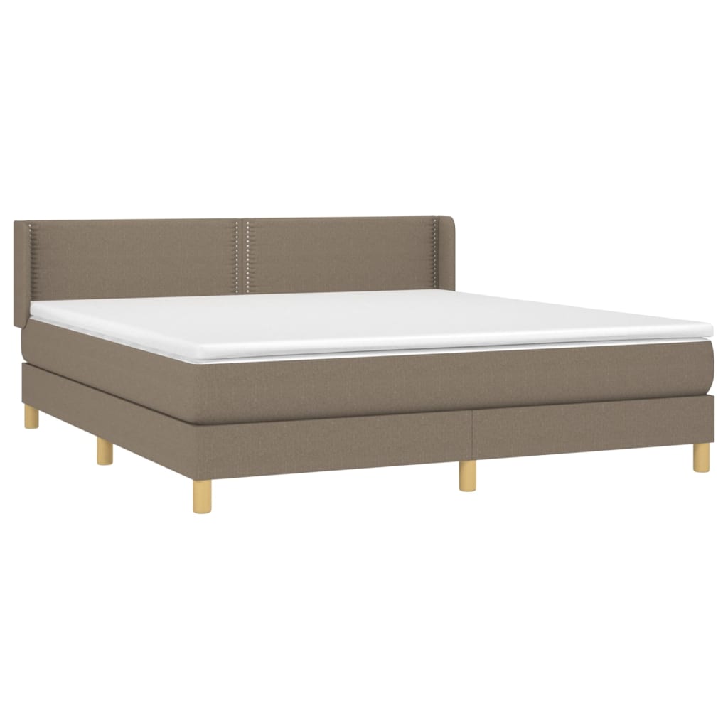 vidaXL Sommier à lattes de lit avec matelas Taupe 160x200 cm Tissu