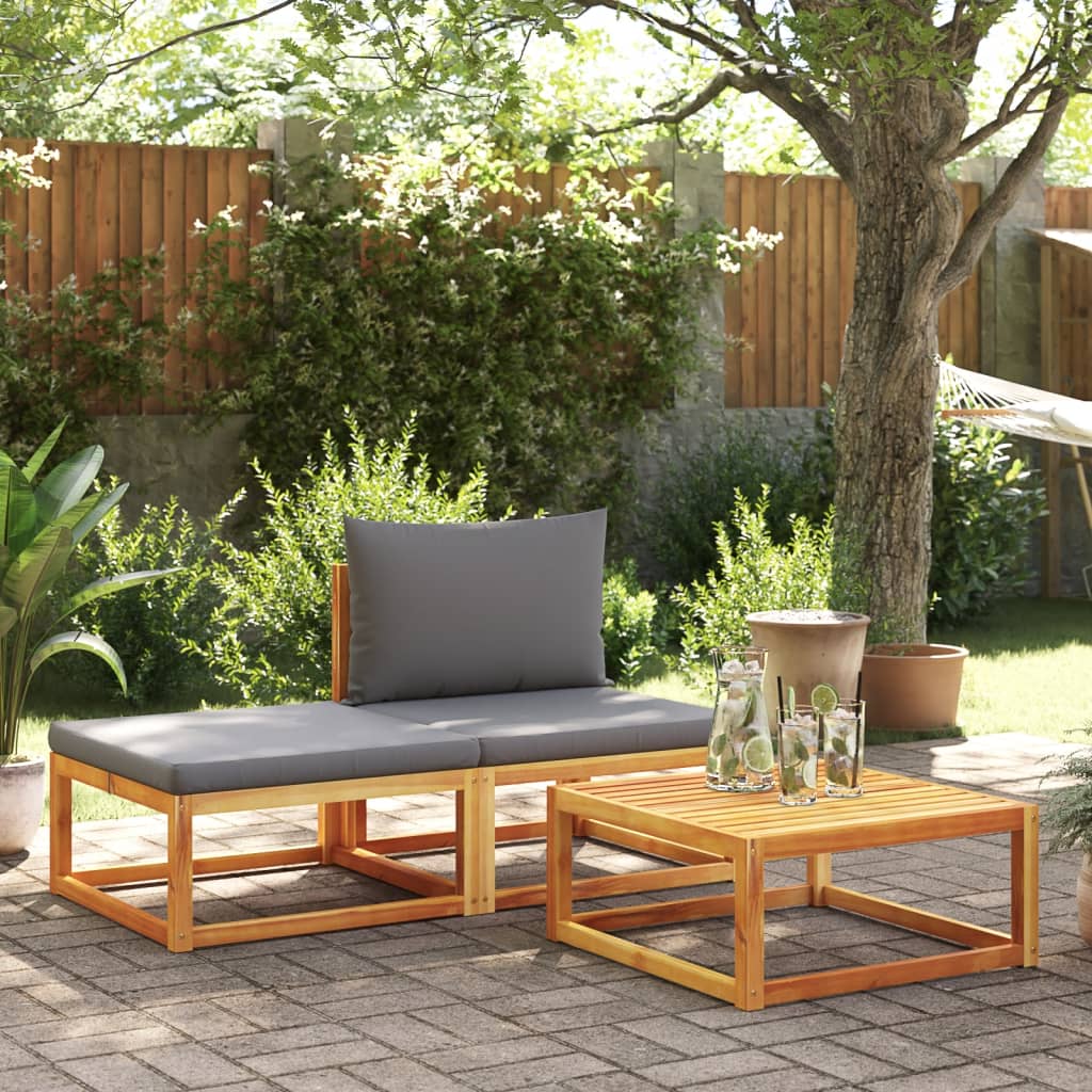 vidaXL Table de jardin 65x65x29 cm bois massif d'acacia