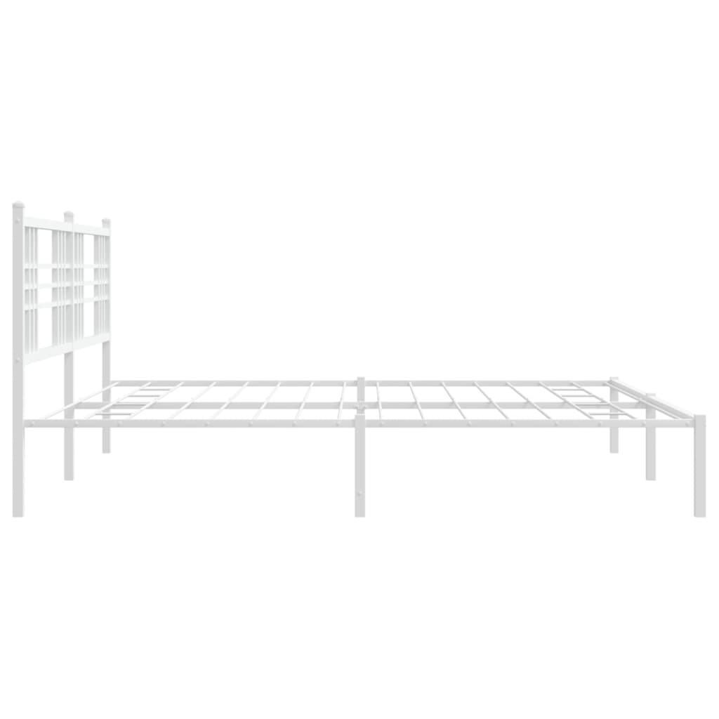 vidaXL Cadre de lit métal sans matelas et tête de lit blanc 183x213 cm