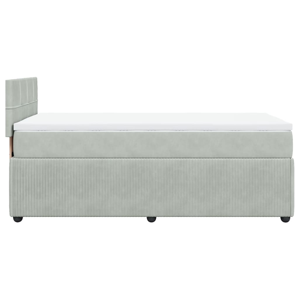 vidaXL Sommier à lattes de lit et matelas Gris clair 90x200 cm Velours