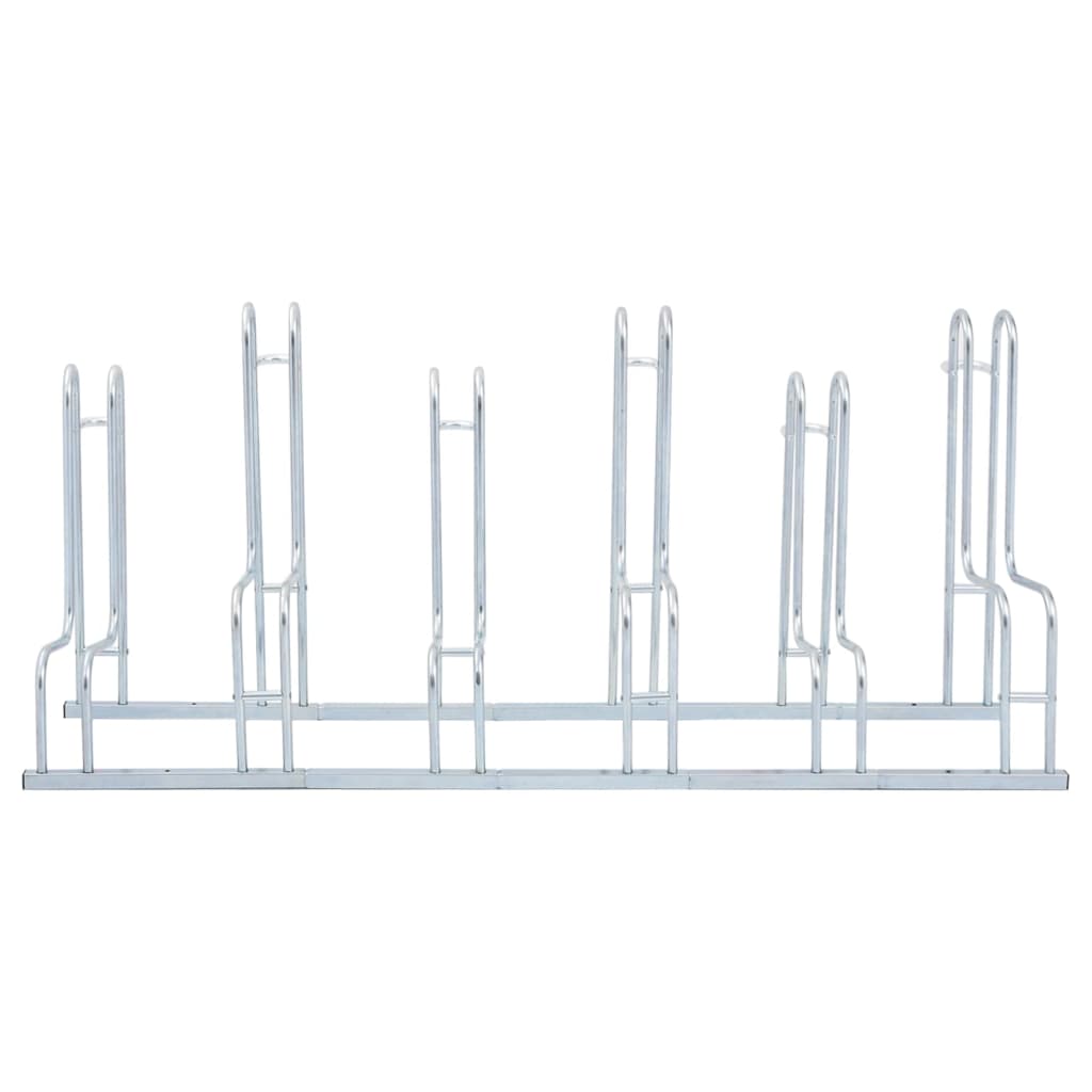 vidaXL Support de vélo au sol autoportant pour 6 vélos acier galvanisé