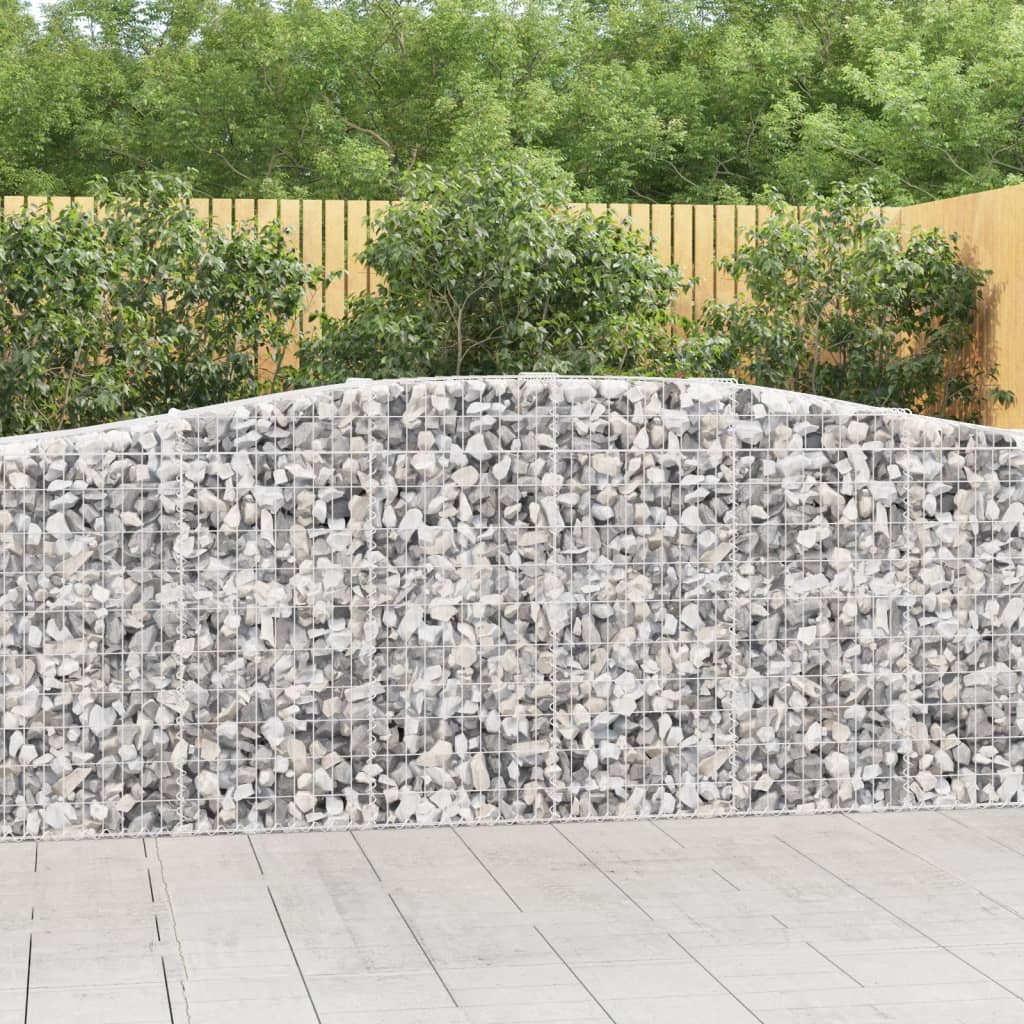 vidaXL Paniers à gabions arqués 2 pcs 400x50x100/120 cm Fer galvanisé