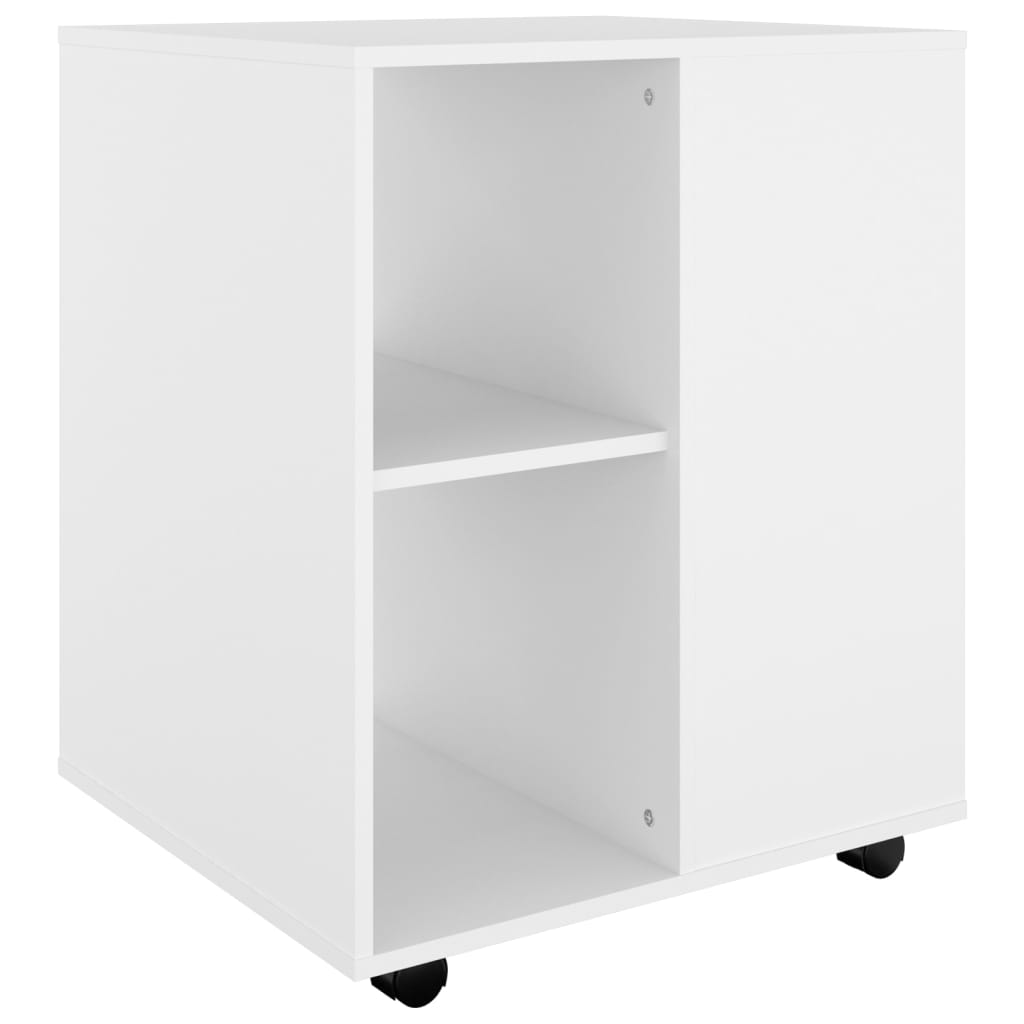 vidaXL Armoire à roulettes Blanc 60x53x72 cm Bois d’ingénierie