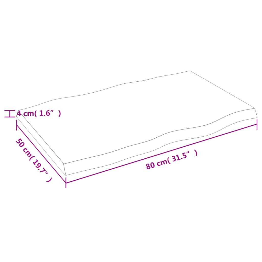 vidaXL Dessus de table bois massif traité bordure assortie