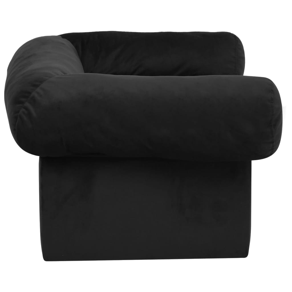 vidaXL Canapé pour chien avec tiroir Noir 75x50x38 cm Peluche